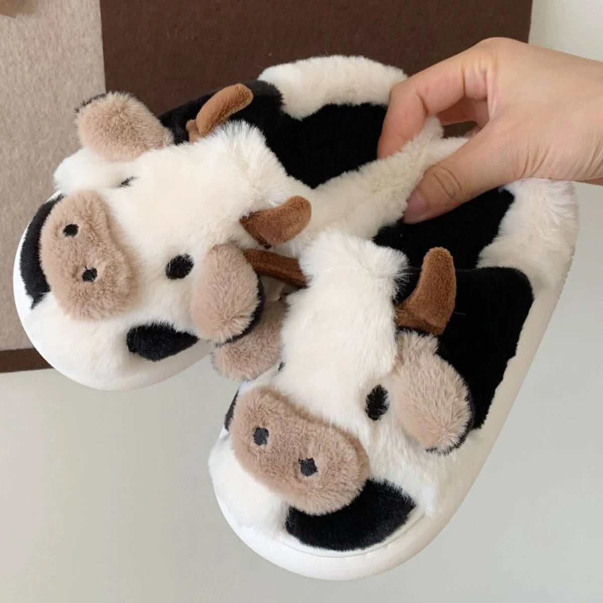 Daisy & Oreo - Kid Size - Hand Made Soft-Stitched Cow Slippers